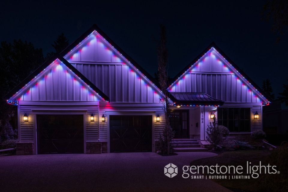 Fourth of July permanent outdoor lighting